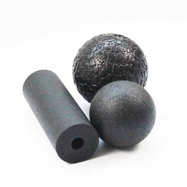 

health fitness massage ball yoga myofascial release fascia body pilates gym sport ball massager roller black