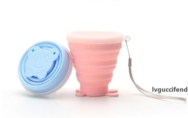 

4 color travel silicone folding water cup portable retractable water bottle gift custom outdoor indoor tumbler a06