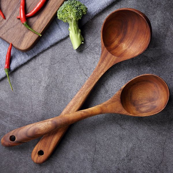 

household kitchenware wooden spatula teak cooking solid wood spatula non-paint non-stick special cooking wooden shovel