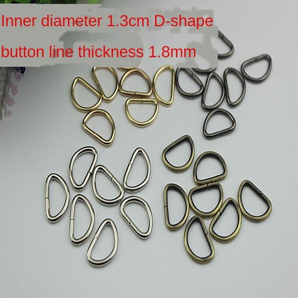 

metal light gold zipper head d-buckle clothes luggage hardware accessories clothing shoes hardware accessories inner diameter 1.3cm, Silver