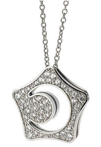 

star moon + rhinestones crystal necklace sweater chain fashion jewelry drop shipping quality trendy women girl tv gifts, Silver