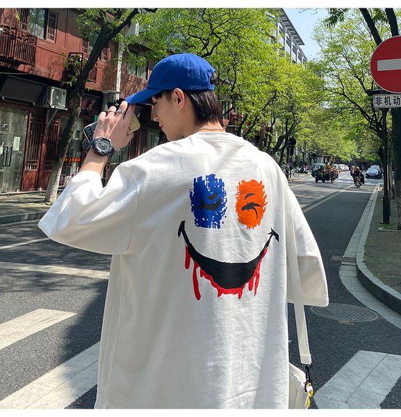 

men's summer suit fashion round neck short-sleeved t-shirt suit men and women sports loose two-piece trend new stylish printed tracksui, Gray