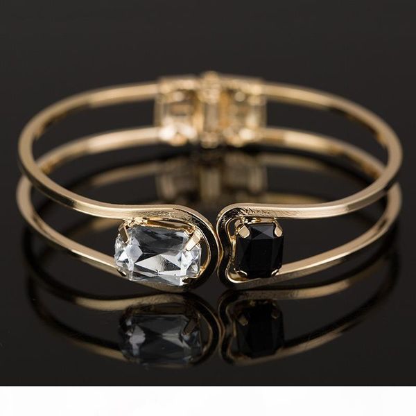 

i fashion women bracelet gold color elegant jewelry fashion bud crystal bracelets bangles christmas gifts for women b004, Black