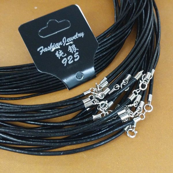 

new accessories handmade diy silver necklace diy genuine cowhide s925 silver necklace rope