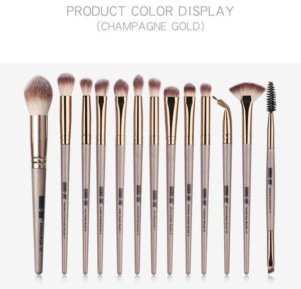 Maange 13 unidades / lote Makeup Brushes Set Para Foundation Blush em Pó Eyeshadow Concealer Lip Eye Makeup Escova 50sets / lot DHL