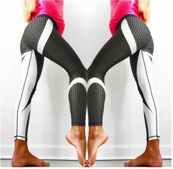 

mesh pattern print leggings fitness for women sporting workout leggins elastic slim black white pants push up dropshipping