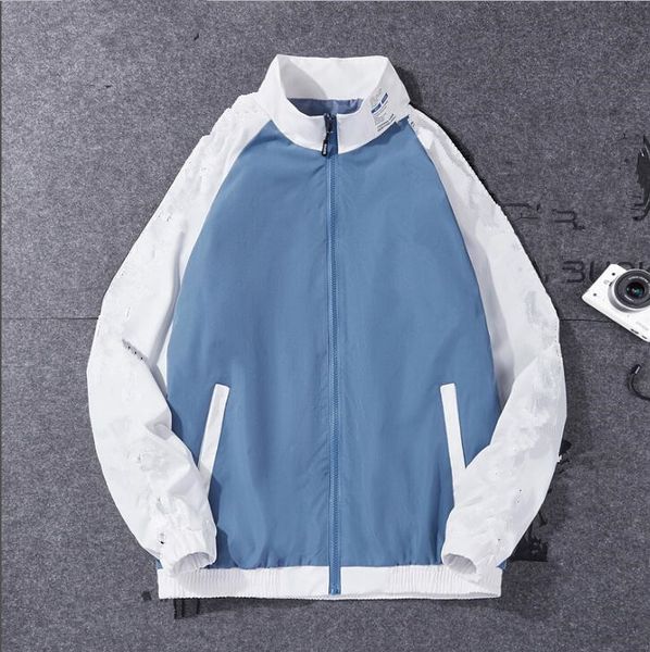

2020 new fa2330 arrival contrast color zipper up jackets outwear windbreaker men casual spring autumn lightweight jacket, Black;brown