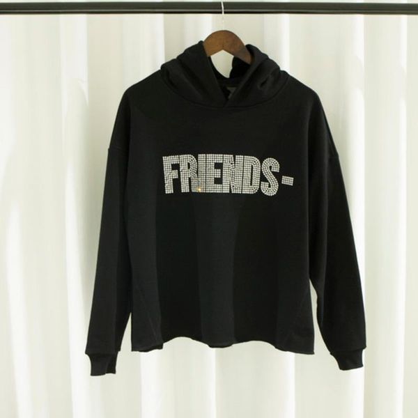 

19fw пятница алмазного письма logo толстовка мода хлопок высокого качество толстовка пара женщина мужчины конструктор толстовка hfkywy020, Black