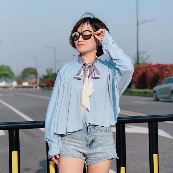 

initial words light autumn sunscreen clothes upf50 + driving sunscreen shawl female uv protection bicycle shawl bicycle, Blue;gray