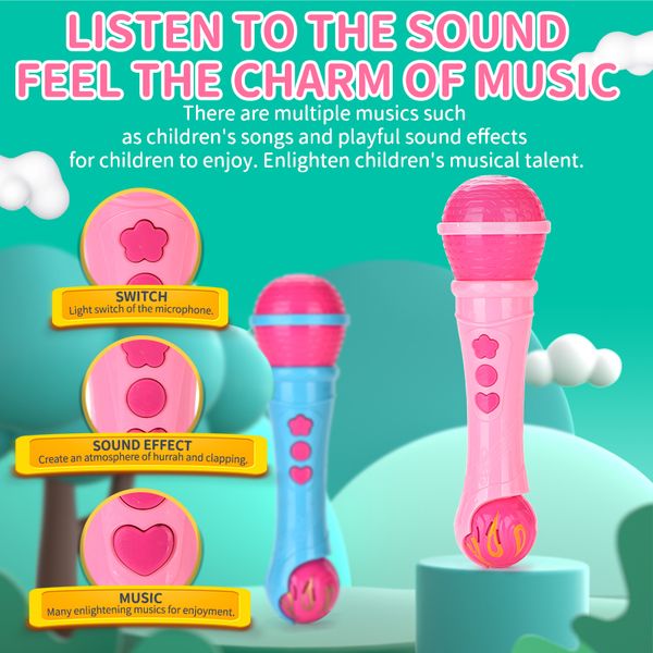 

children's toy microphone wireless singing boys and girls over 3 years old microphone music colorful light music amplifying instrument