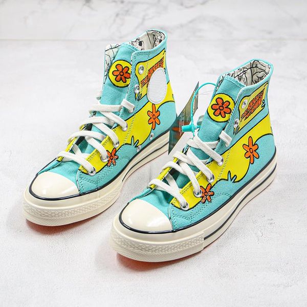 

new 1970s scooby mystery machine doo chuck 70 canvas shoes 70s cartoon flower skateboard sneakers fashion casual sport trainers 35-44
