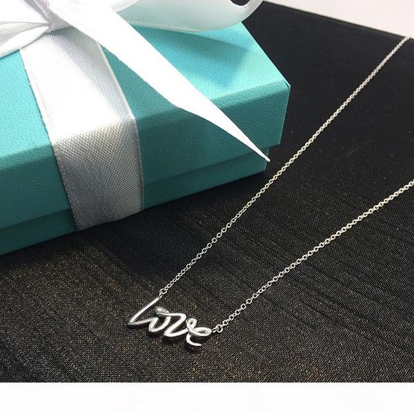 

925 sterling silver love pendant necklace women peretti charm chain fashion wedding party necklaces