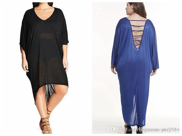

women dress round neck short sleeve skirt fat back hollow out lady loose waist casual hi lo dresses large plus size l-4xl, Black;gray