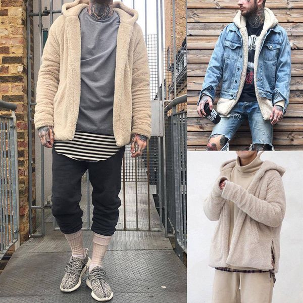 

men's winter warm fleece hooded coats jacket hoodies jumper hip hop cool stylish outwear plus size m-3xl, Black;brown