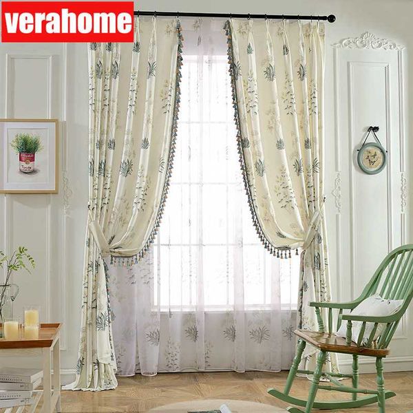 

korean pastoral windows treatment curtains for living room bedroom tulle sheers rustic home decoration drape panel