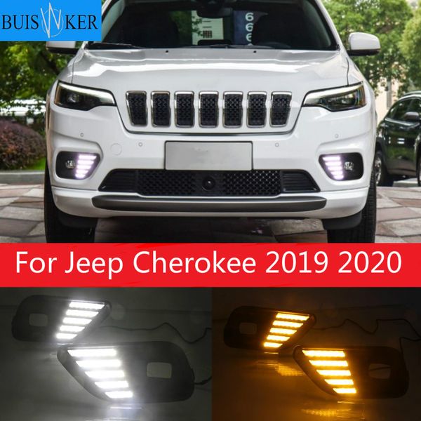 

1set led daytime running light for 2020 2020 car accessories waterproof abs 12v drl fog lamp decoration