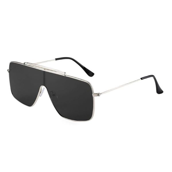 

glindar oversized sunglasses women men shield brand designer flat gradient lens goggle metal frame shade uv400, White;black