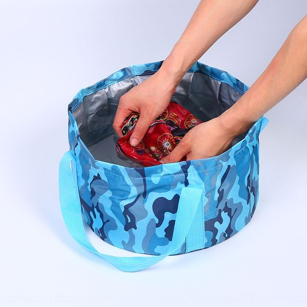 

portable portable folding bucket travel outdoor foot washing washbasin water leakage oxford cloth oxford cloth prevention basin