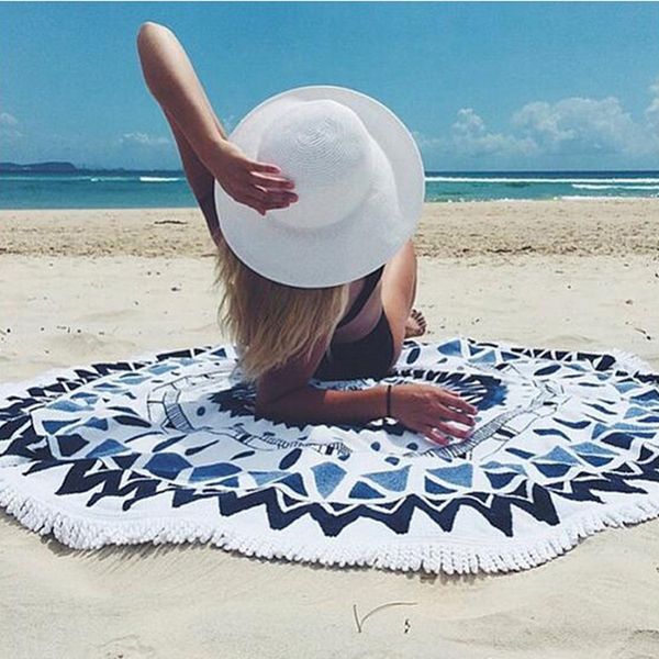 

shawl beach towel cloth new beach towel shawl yoga mat, Blue;gray
