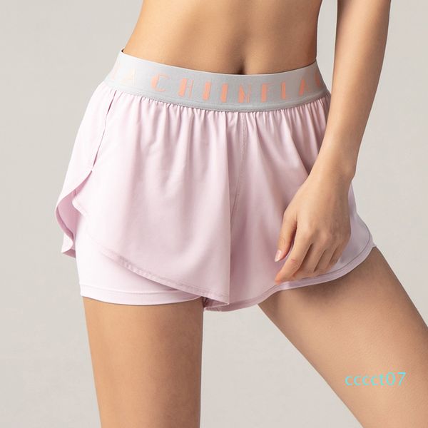 

центр спортивные шорты женщин летний новый 2 в 1 сыпучих быстросохнущие бег фитнес шорты anti-walk-out высокой талией танец йога ct07, White;red