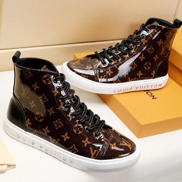 

new fashion boots mens shoes casual zapatos de hombre mens shoes fashion type ankle boots luxury footwears with box chaussures pour hommes, Black