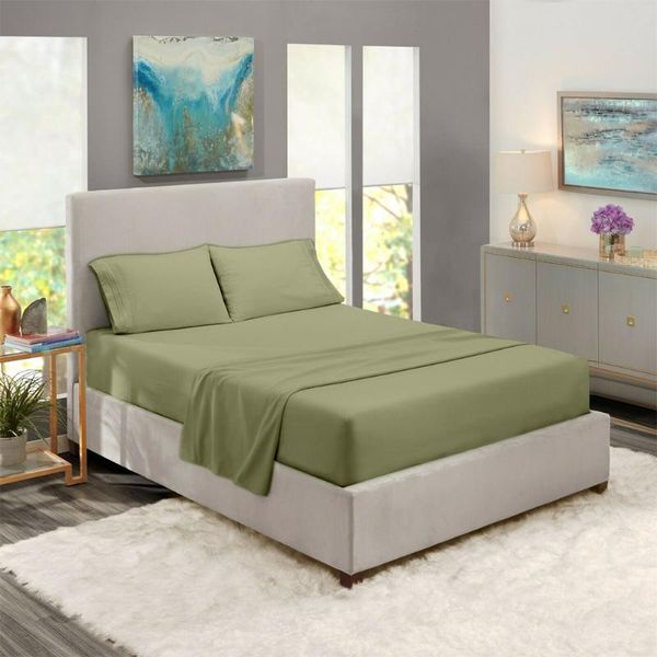 

bedding sets home set bed sheet mattress cover pillowcase solid color polyester kit