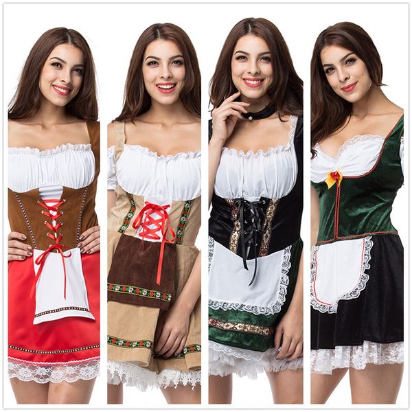 

extra size stage clothes bar german beer festival bavaria beer sister clothing bar stage clothing, Black;red