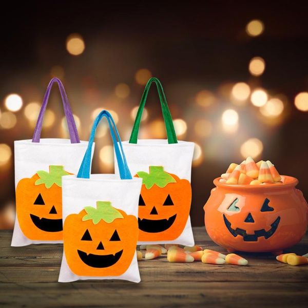 

halloween gifts bags handbags pumpkin lantern canvas tote bag women large shopping pouch suitable for you kids to carry candy