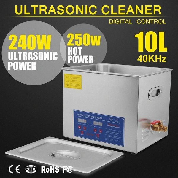 

ultrasonic cleaner heater timer tank digital 10l ultrasonic cleaner bath uu2s#