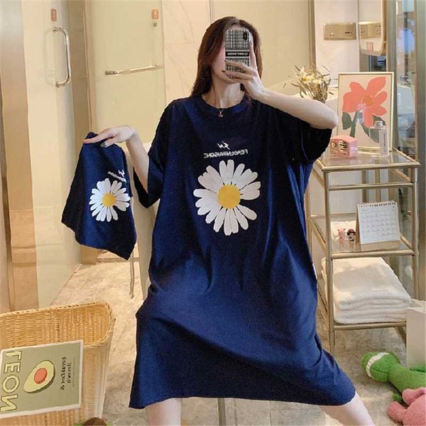 

cotton nightdress female summer korean version of the home skirt short-sleeved loose pregnant women nightgown pyjamas women, Black;red