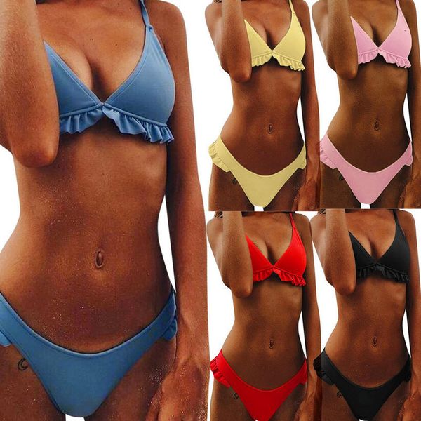 

купальник бикини 2020 mujer push up бикини set холтер красные женские купальники черный купальник женщин купальный костюм две пьесы для купа, White;black