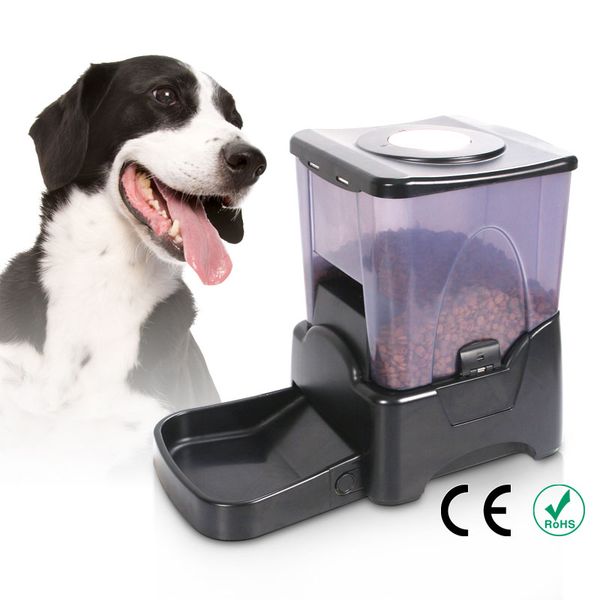 

universal dog feeder large capacity automatic feeder cat auto food bowl large dogs food bowl black pf-10a