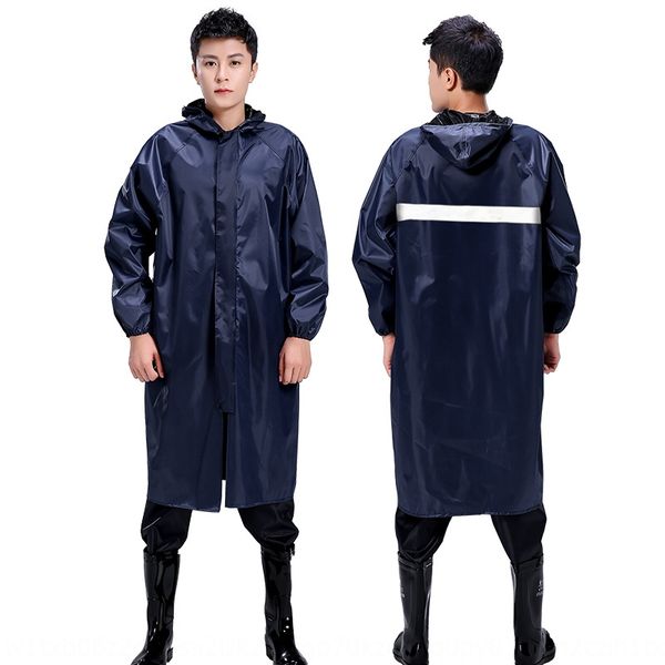 

mjgj0 yl construction site labor protection thickened oxford cloth long raincoat poncho with oxford windbreaker windbreaker sleeves one-piec, Black