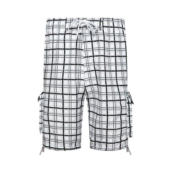 

men's shorts cross-border beach pants mens casual five-point plaid fashion simple sports wild home spring summer models, White;black