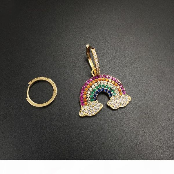 

european and american foreign trade fashion jewelry rainbow earrings asymmetrical fashion personality earrings women's preferred gift, Silver