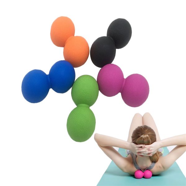 

1pc peanut shape massage yoga fitness ball relieve body stress pvc/eva foot spiky muscle massager ball foot massager