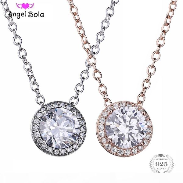 

100% 925 sterling silver love clear cz heart women pendant necklaces luxury fine jewelry girlfriend gift