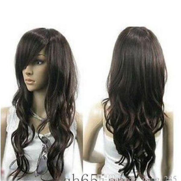 

new vogue ladies brown mixed curl women's wig like real hair wig, Black