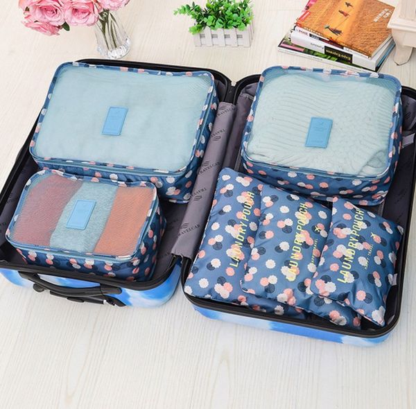 

korean-style travel storage bag 6-piece waterproof clothes underwear finishing bag travel storage bag 6-piece set