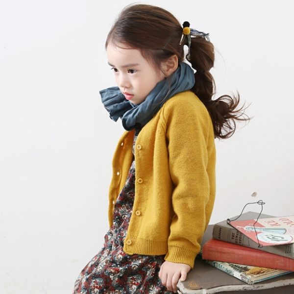 

autumn new girlsknitted cardigan coat sweater medium and large children thick all-match solid color sweater coat 51030, Blue