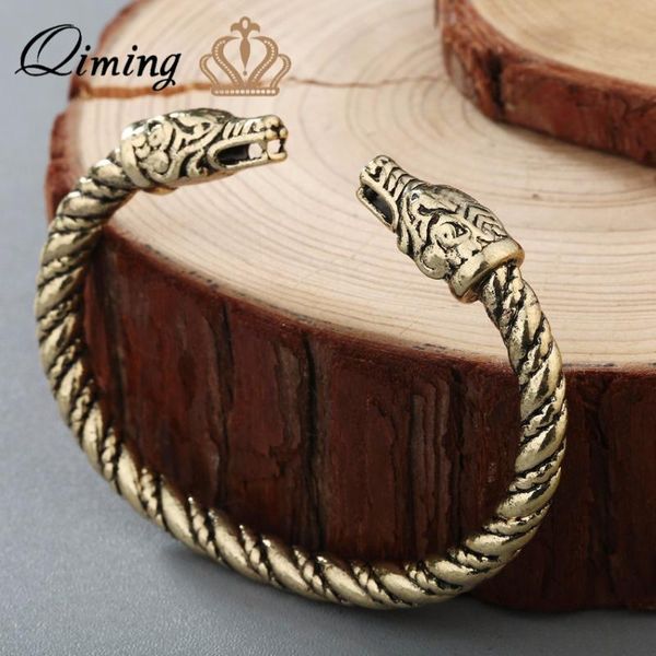 

qiming dragons head cletic браслет браслет viking женщина средневековая браслеты браслет мужчина скандинавского ювелирные скандинавская мода, Black