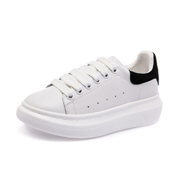 

women's casual shoes women's sports shoes small white muffin thick soles real leather, Black