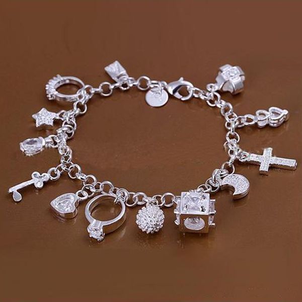

wholesale dssb-066,omen's 925 sterling silver bracelet,925 silver bracelet jewelry,6pcs/lot, Golden;silver