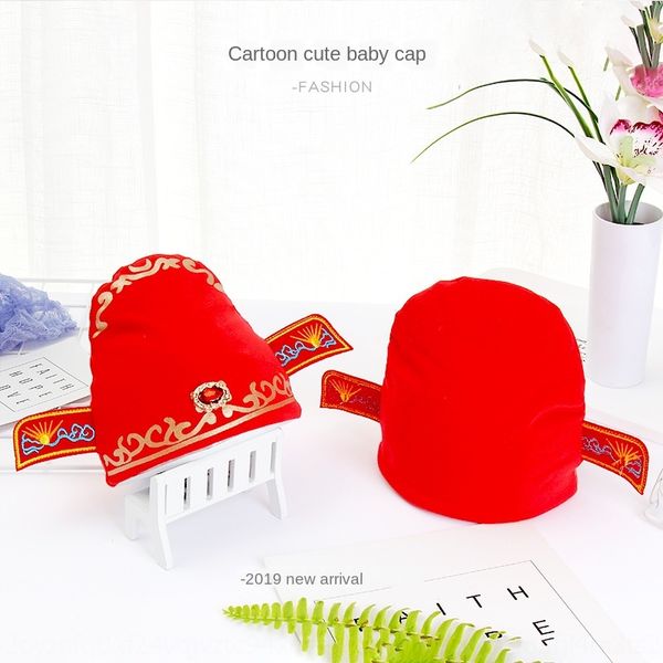 

children's summer mesh breathable champion hat chinese red newborn cap baby hat baby embroidered tire cap, Yellow