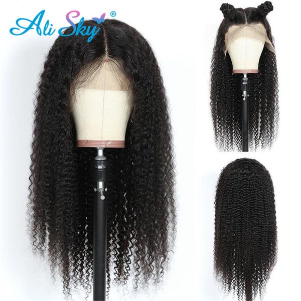 

alisky afro kinky curly wig 13x6 pre plucked lace front human hair wigs for black women brazilian remy hair lace front curly wig