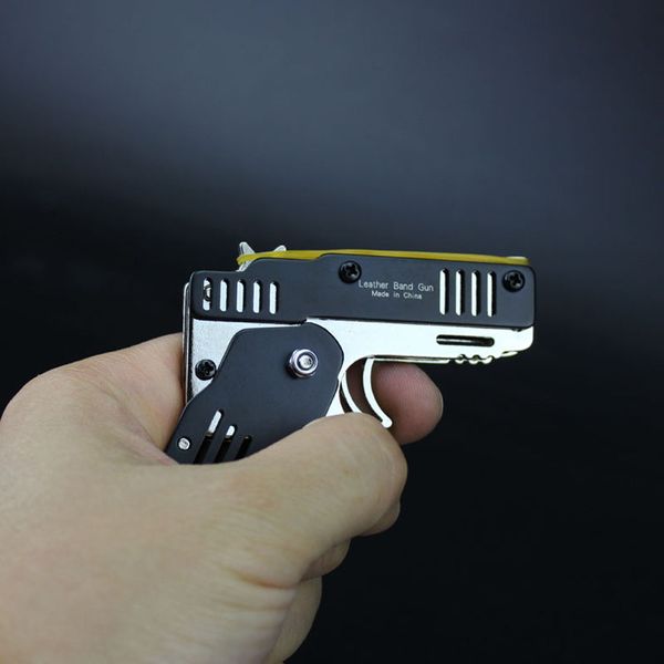 

2020 mini pendant pistol folding rubber band gun toy pistol key chain