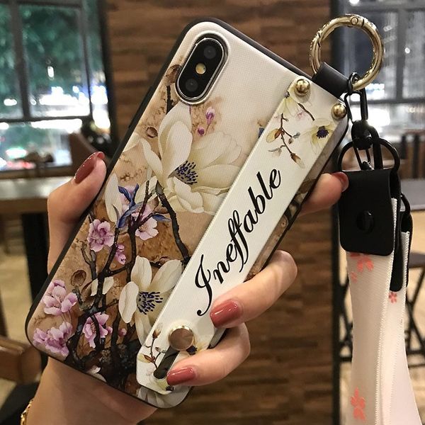 

wristband кронштейн цветочная печатный чехол для iphone 11promax 11pro 11 x / xs 7plus / 8plus 7/8 6 / 6с plus 6 / 6s французский стиль