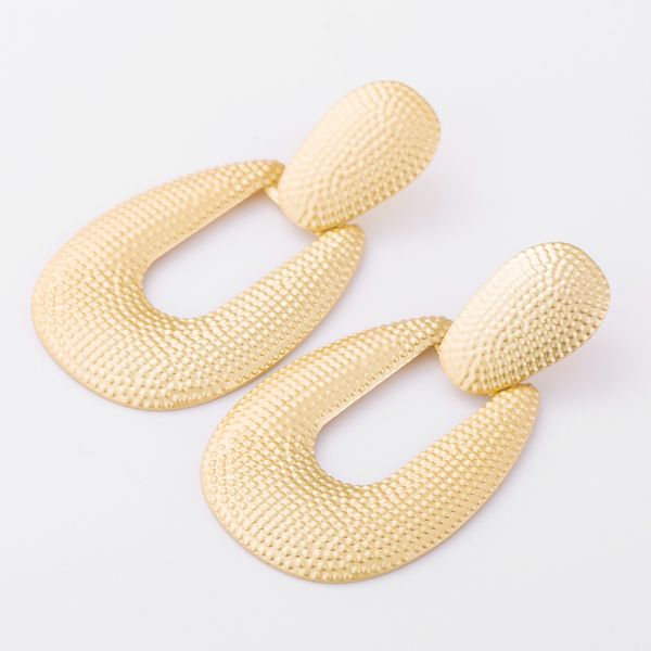 

fashion new concave-convex dot alloy geometric earrings women's minimalist style personalized earring, Golden