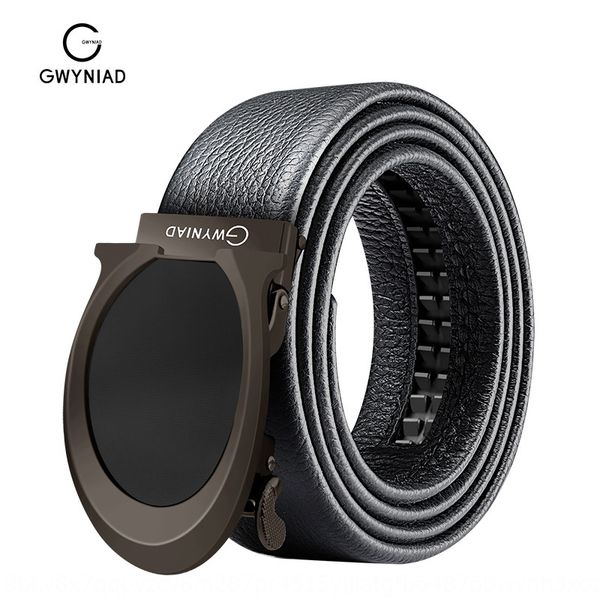 

men's leather leather belt automatic buckle business leisure belt men's business, Black;brown