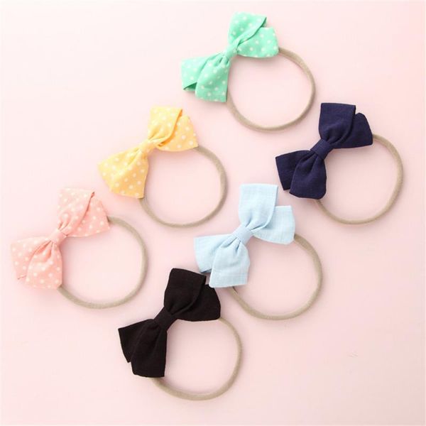 

hair accessories 6 pcs girls nylon headband bows head band elastic bowknot hairband for children kids toddler headwear, Slivery;white